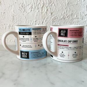 2 Microwave Recipe Mugs-Omelette-Pizza-Chilaquiles-Cake-Cookie-Crispy Rice Treat